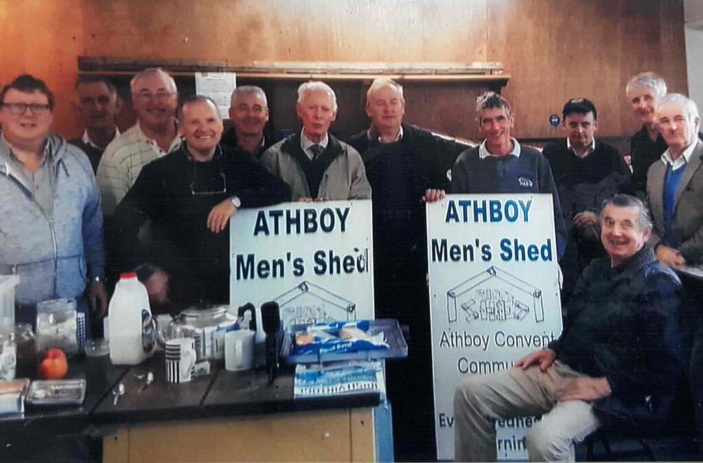 Members of the Athboy Men's Shed posing for a photo.