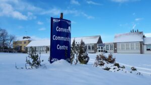 Athboy CCC View from outside in winter, Convent Community Centre.