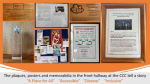 The plaques, posters and memorabilia in the front hallway at the Athboy CCC.