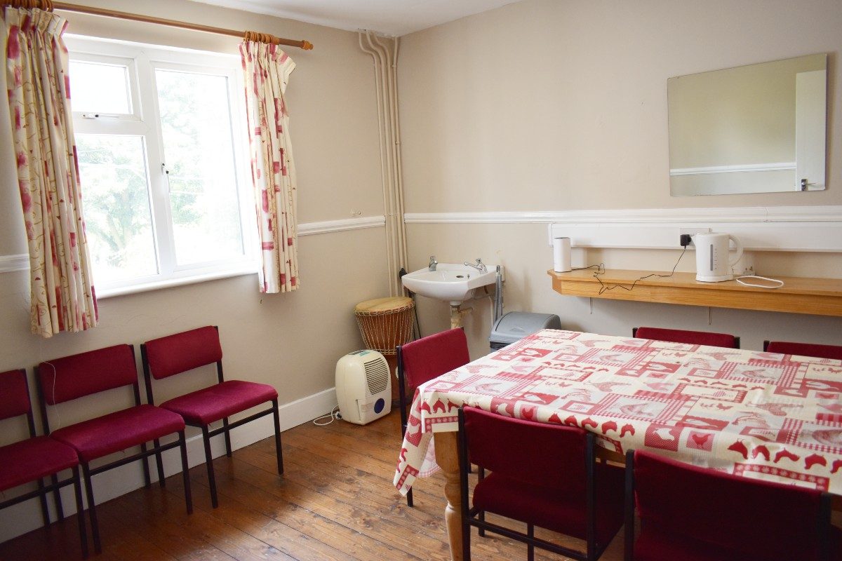 Backstage room at the St James' Hall