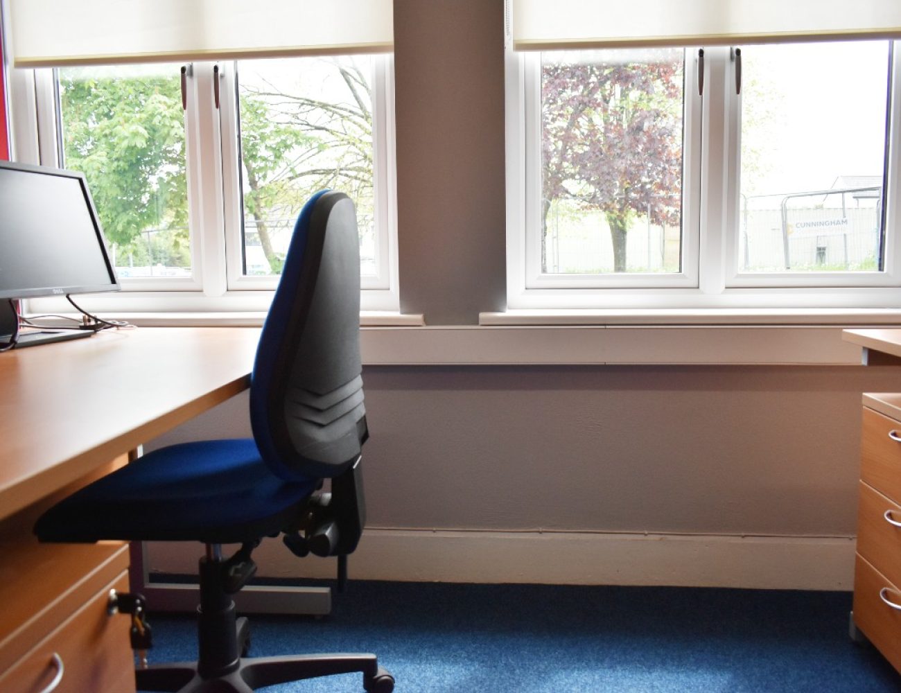 A hot desk in an office